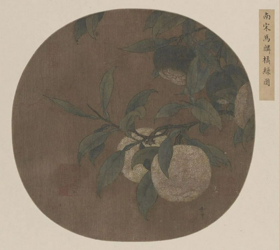  宋 马麟  橘绿图页 纨扇页 绢本设色 纵23cm，横23.5cm 北京故宫博物院藏