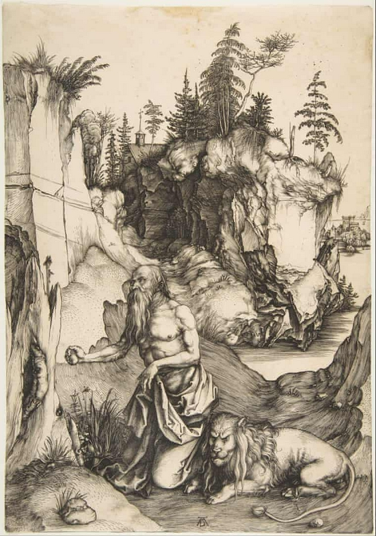 丢勒，《Saint Jerome Penitent in the Wilderness》