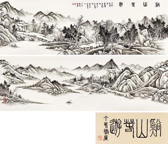 刘广《溪山春游》 44cm×272cm 成交价：1，840，000.00元
