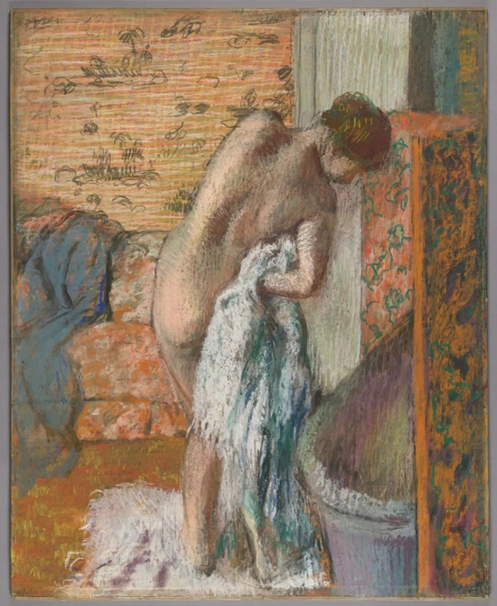 《出浴》，约1896年，埃德加·德加。The J。 Paul Getty Museum， 2017.75.1