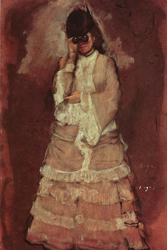 《带着观剧望远镜的女士》，约1866-1868年，埃德加·德加。Staatliche Kunstsammlungen Dresden