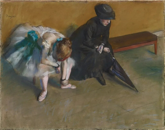  《等待》，约1882年，埃德加·德加。The J。 Paul Getty Museum， 83.GG.219