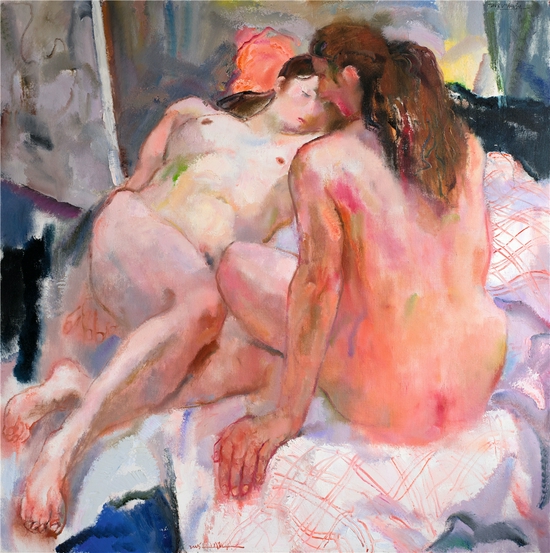 20170628-32 双人体 2008年 布上油画 150×150cm