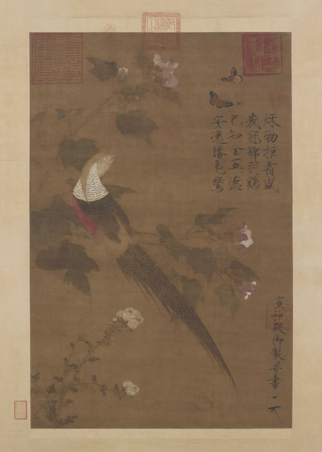 北宋  赵佶  芙蓉锦鸡图  81.5×53.6cm  绢本设色  故宫博物院藏