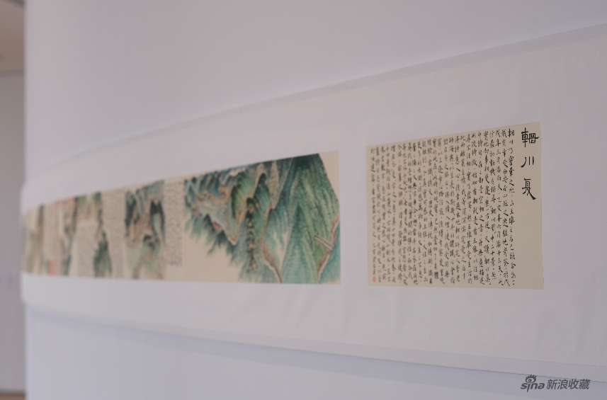 《辋川复》梁硕 纸上水墨设色 24×1231cm 2019， 摄影:刘相利 ? 和美术馆