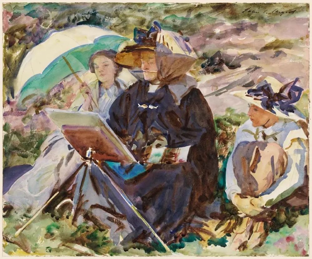 《辛普朗山口：课程》，约翰·辛格·萨金特，1911年，半透明的水彩，加上不透明的水彩和抗蜡剂的笔触点缀，绘于纸上底稿之上