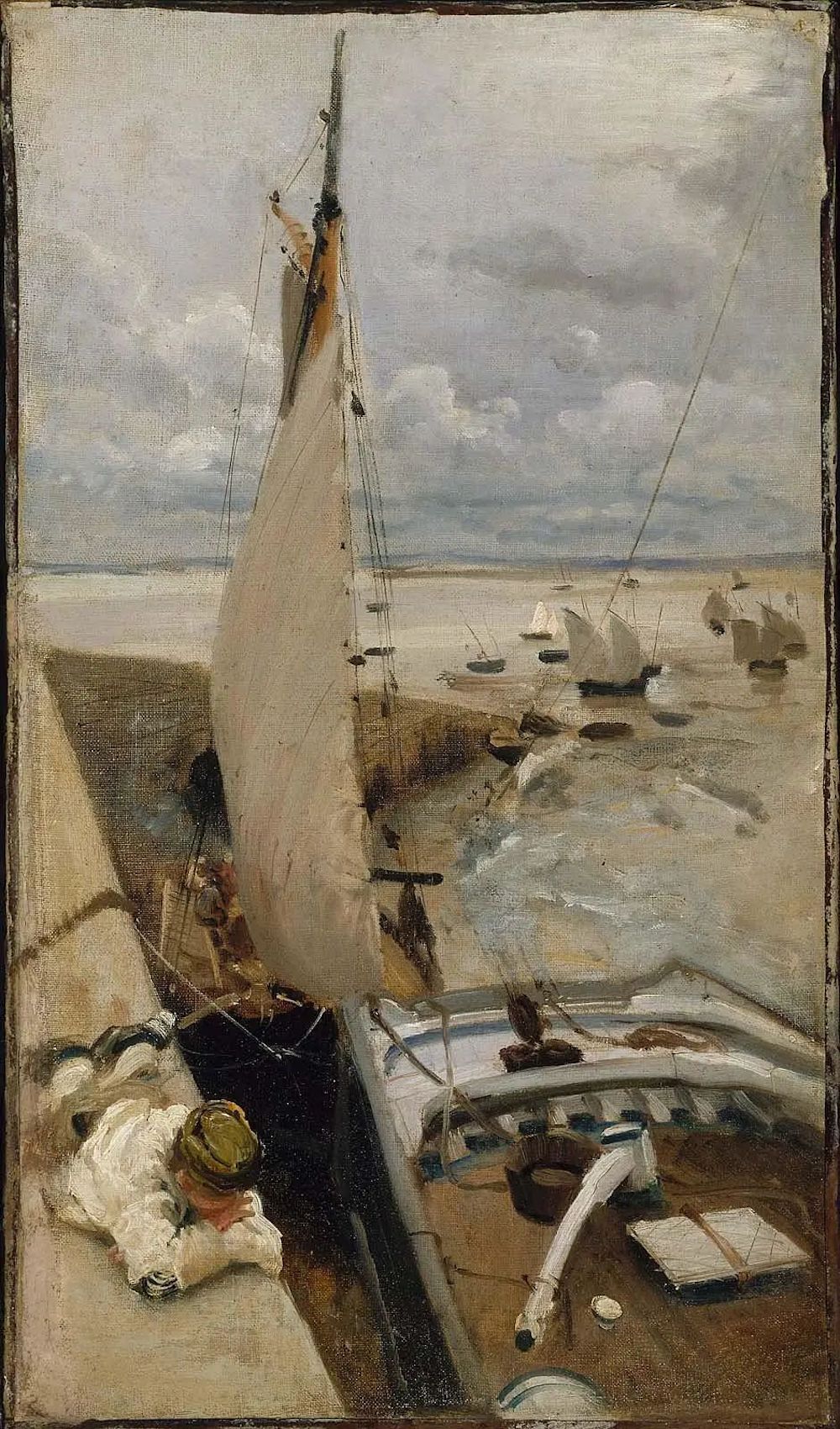 《坎卡莱港的退潮》，约翰·辛格·萨金特，1878年，布面油画