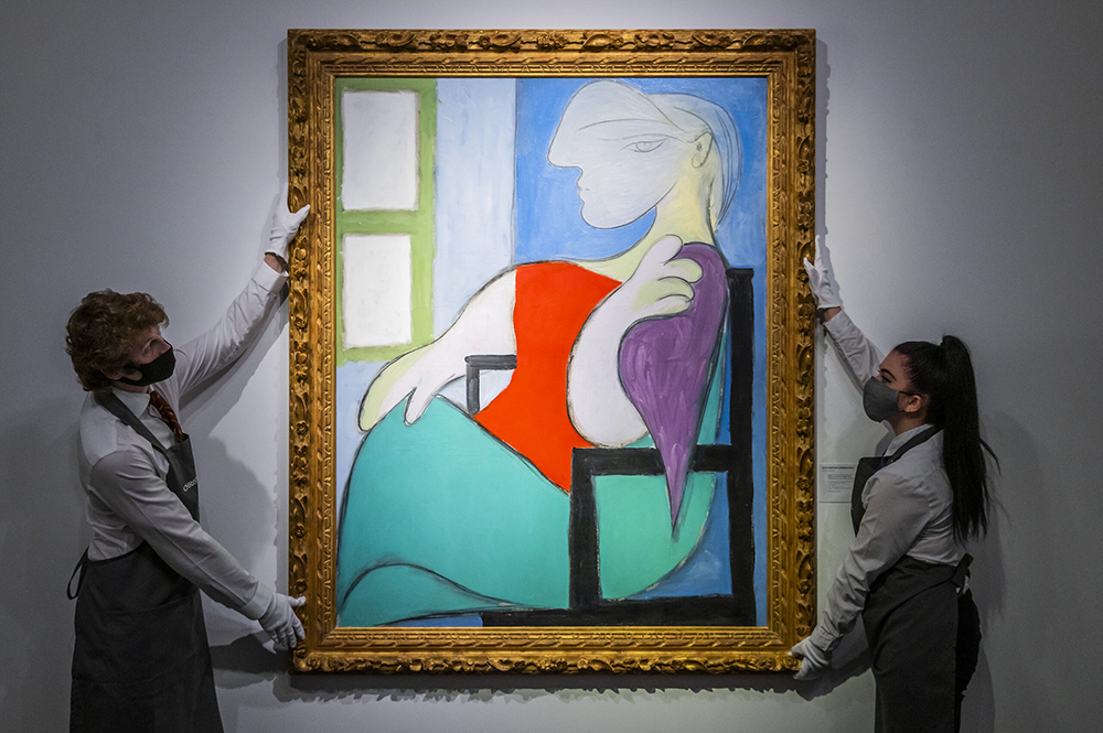 毕加索《坐在窗边的女子（玛丽·特雷斯）》（Femme Assise Près d une Fenêtre，Marie-Thérèse）