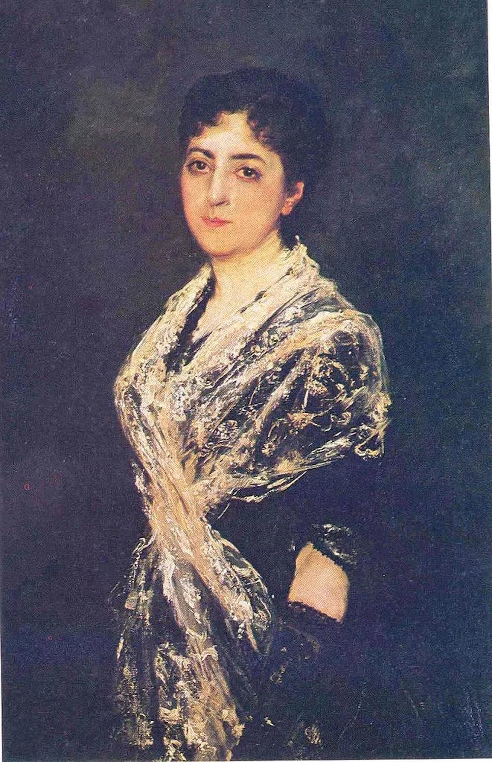 《Monte Olivar侯爵夫人肖像》，胡安·卢纳，1881年