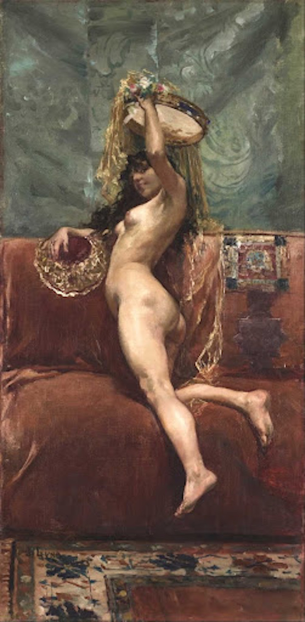 《裸女》，胡安·卢纳，1885年，西班牙维克托·巴拉格尔大学博物馆 藏