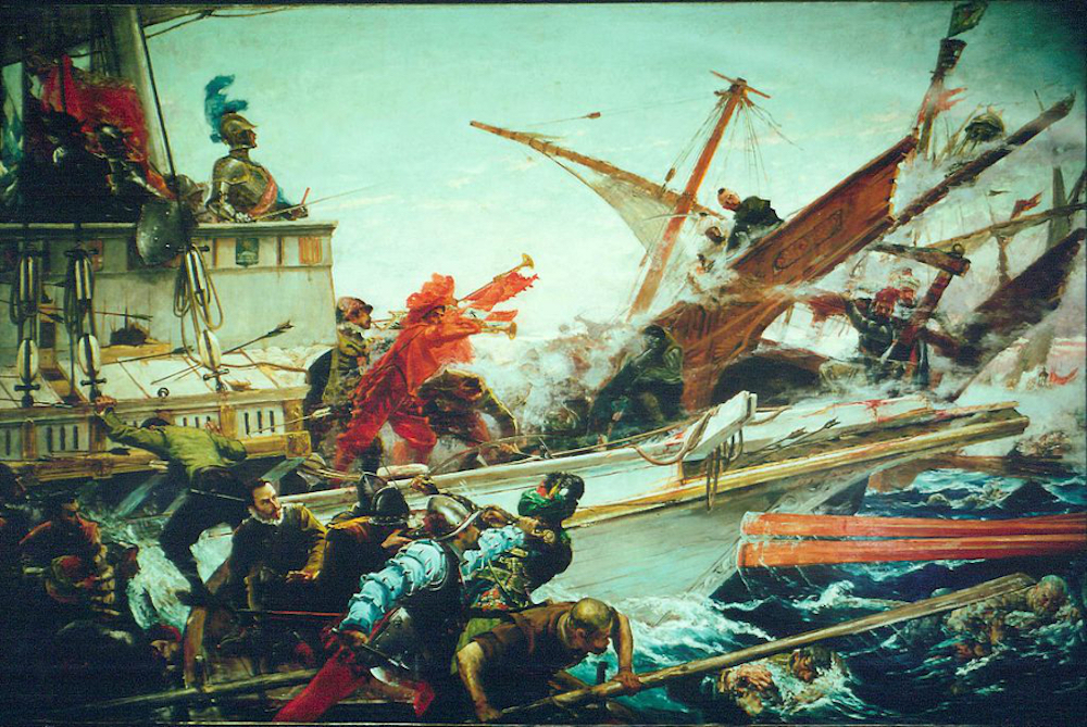 《勒潘托战役》，胡安·卢纳，1887年，马德里参议院大厦 藏
