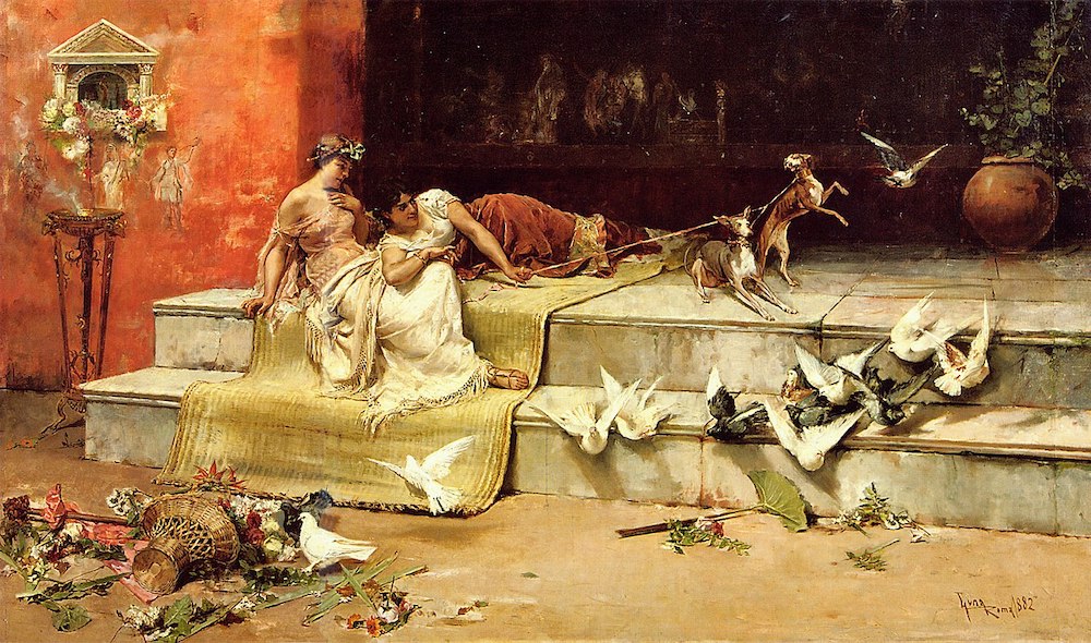 《罗马侍女》，胡安·卢纳，1882年，私人收藏