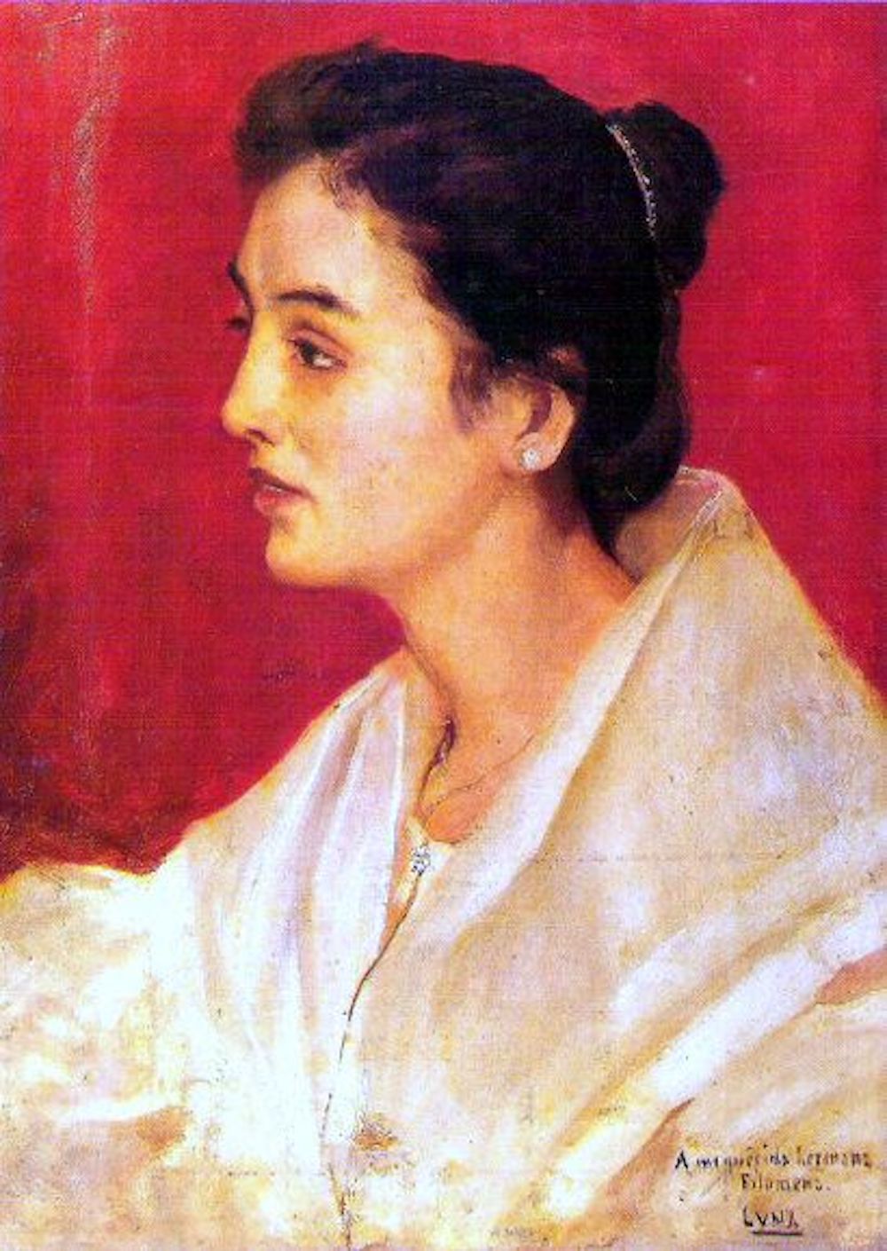 《Filomena Baltazar de Luna肖像》，胡安·卢纳，1897年，菲律宾洛佩兹博物馆 藏