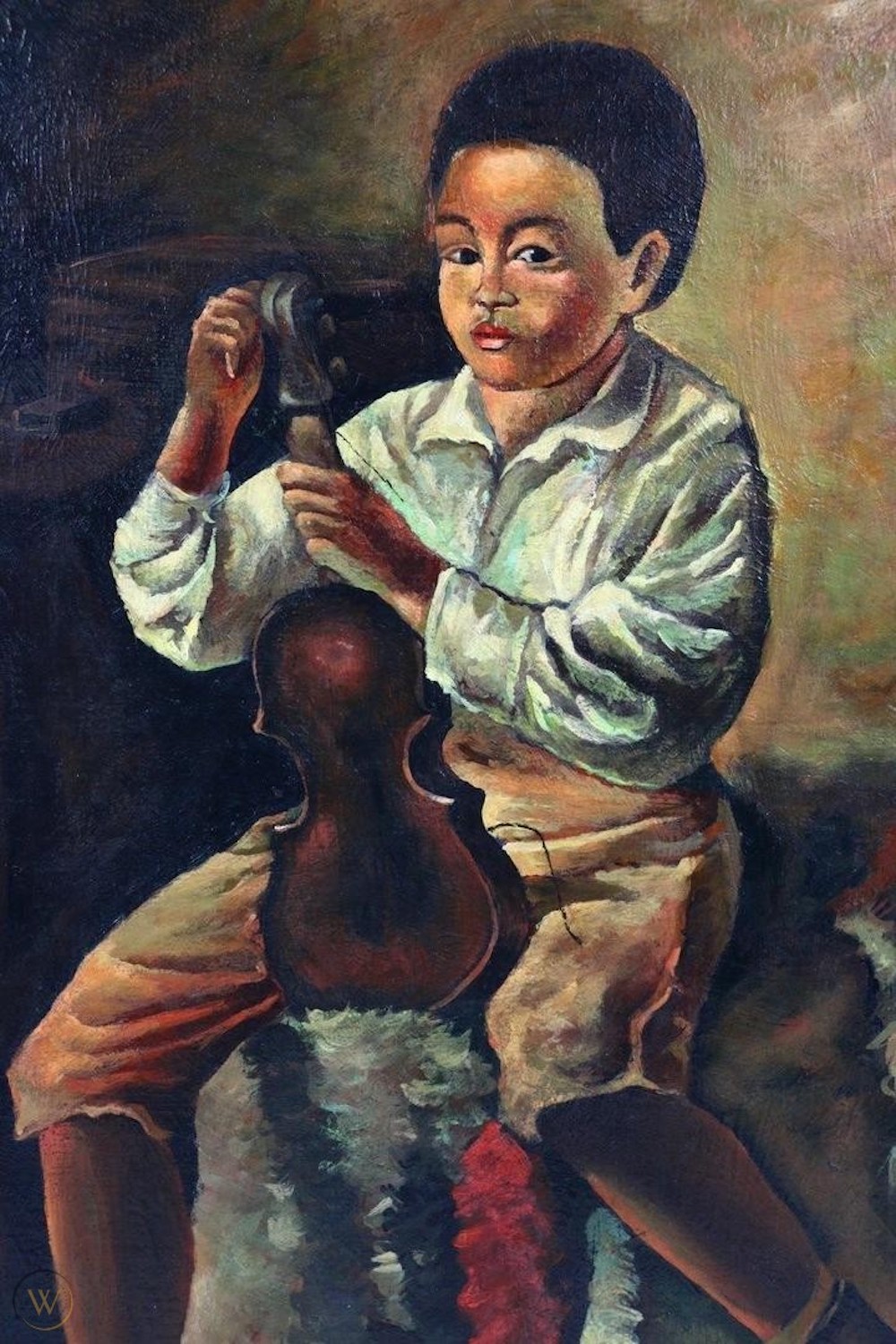 《小提琴艺人》，胡安·卢纳，1876年，菲律宾洛佩兹博物馆 藏  