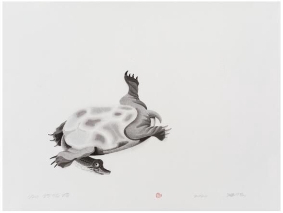 《玲珑塔》，水印木刻版画，74.3×55cm，2020