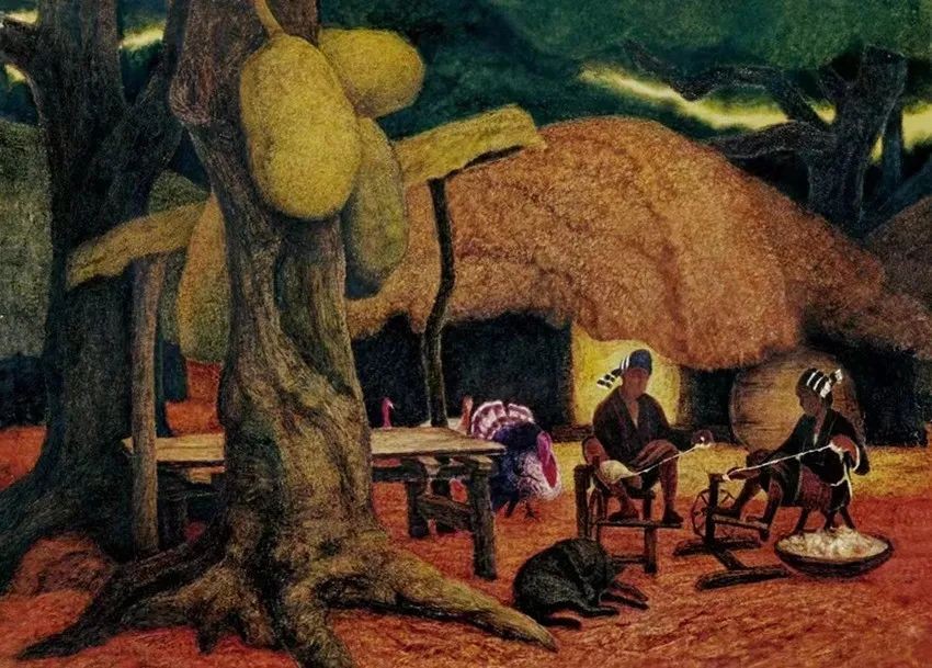 王锐，用热烈豪放的笔触，绚烂明快的色彩，让热带雨林魅力独具